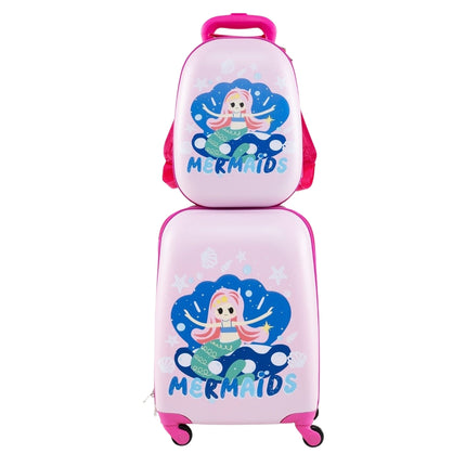 Kids Luggage Set – 12"" & 16"" Hard Shell Suitcase + Backpack