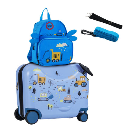 Kinder-Gepäckset, 18 Zoll Aufsitzkoffer, 12 Zoll Rucksack, Spinner-Räder