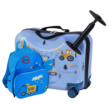 Kinder-Gepäckset, 18 Zoll Aufsitzkoffer, 12 Zoll Rucksack, Spinner-Räder