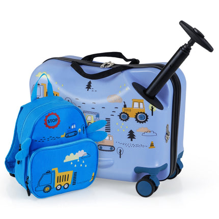 Kinder-Gepäckset, 18 Zoll Aufsitzkoffer, 12 Zoll Rucksack, Spinner-Räder