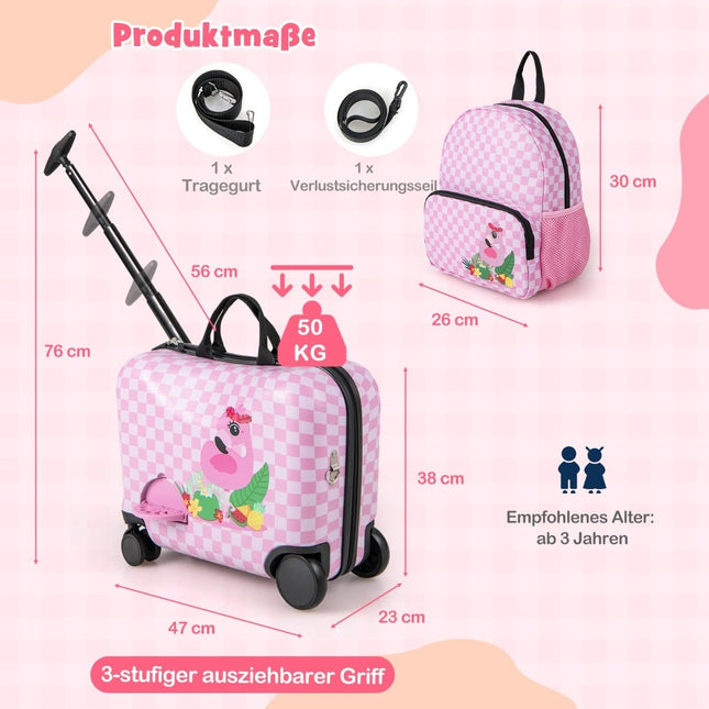 Kinderkofferset met rugzak, 30 cm + 45 cm harde koffer
