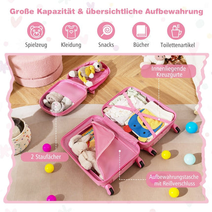 Kids Luggage Set with Wheels – 17" Suitcase & 13" Backpack