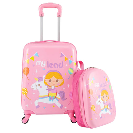 Kids Luggage Set with Wheels – 17" Suitcase & 13" Backpack