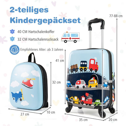 Kinderkoffer-Set auf Rollen – 43 cm Koffer & 33 cm Rucksack