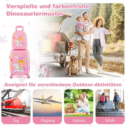 Kids Luggage Set with Wheels – 17" Suitcase & 13" Backpack