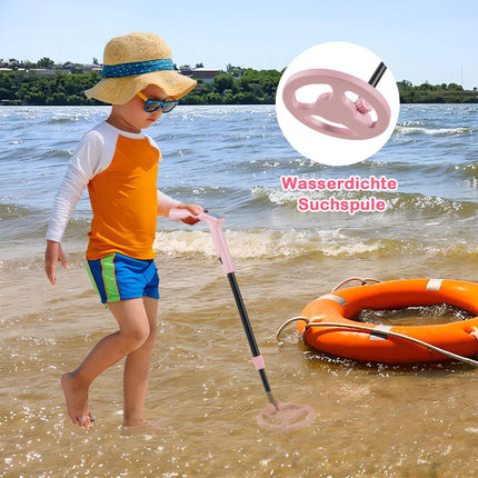 Kinder-Metalldetektor, verstellbar 62–85 cm, LCD, Pink