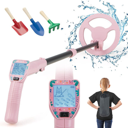 Kinder-Metalldetektor, verstellbar 62–85 cm, LCD, Pink