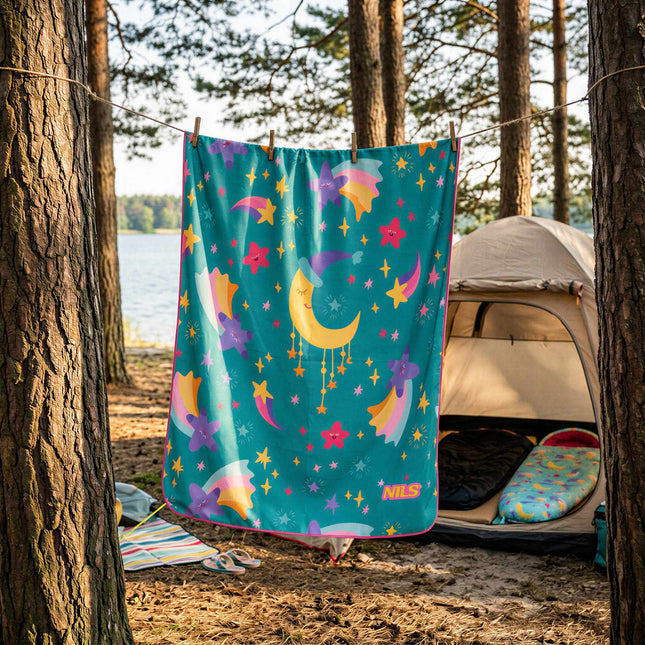 Kids Microfiber Towel, Stars Print, 160 x 80 cm