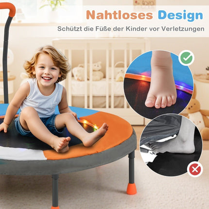 Kids Mini Trampoline with LED Lights, Ø90 cm, Foldable