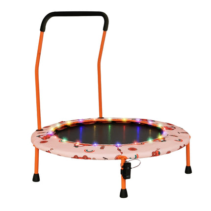 Dětská mini trampolína s LED světly a odnímatelným madlem