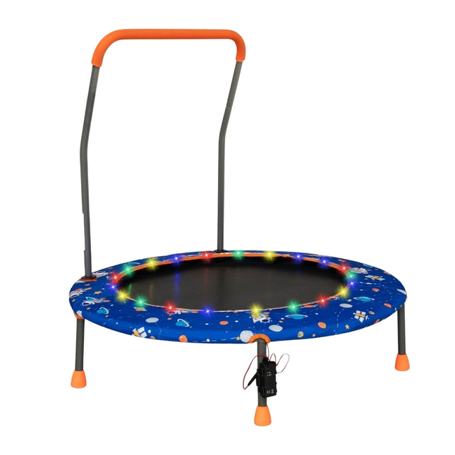 Kinder-Minitrampolin mit LED-Leuchten, abnehmbarer Griff