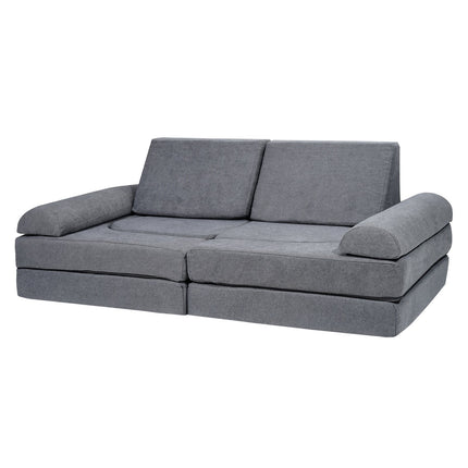 Kids Modular Play Couch, 10-Piece, Removable Cover, Grey