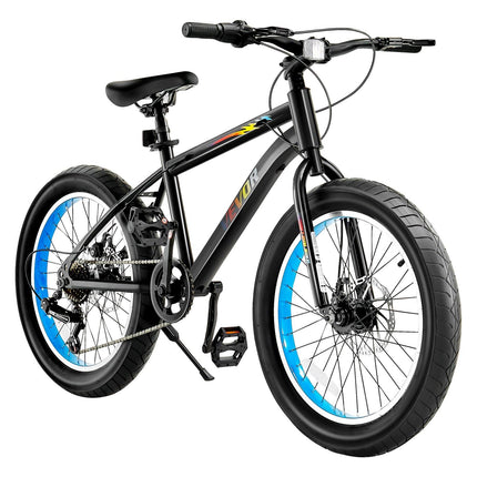 Kids Mountain Bike 20 Inch, 7-Speed, Dual Disc Brakes
