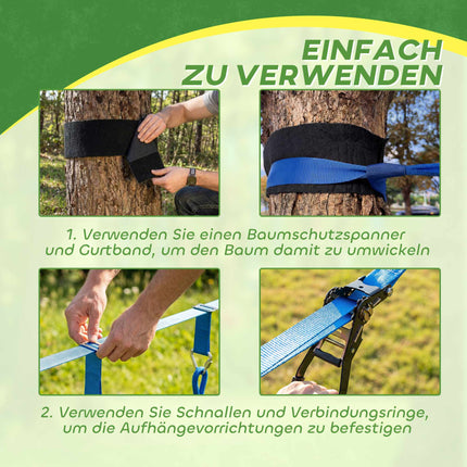 Ninja Slackline-Set für Kinder mit Kletterseil und Ringen