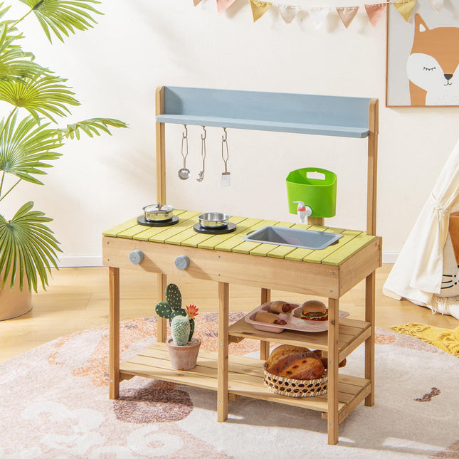 Kinder-Gartenküche mit Herdplatte, Holz, ab 3 Jahren