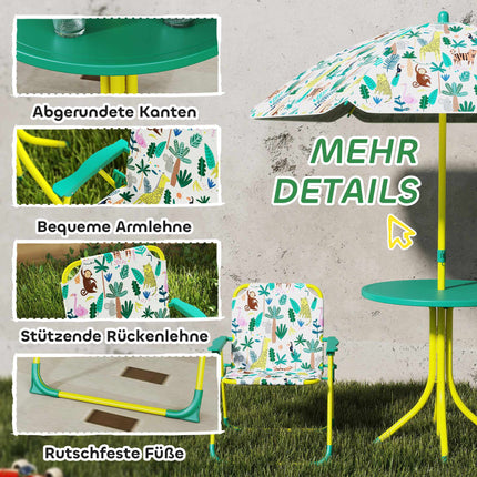 Kids' Outdoor Set with Table, 2 Chairs & Umbrella