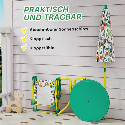 Kids' Outdoor Set with Table, 2 Chairs & Umbrella