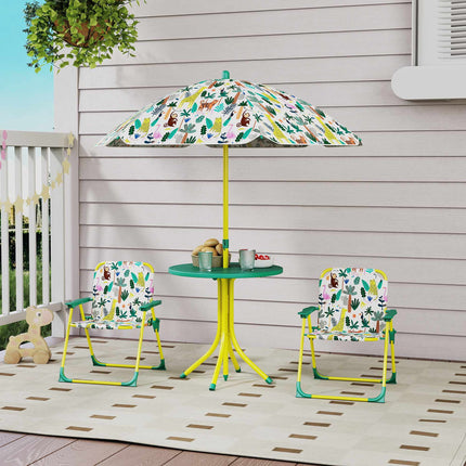 Kids' Outdoor Set with Table, 2 Chairs & Umbrella