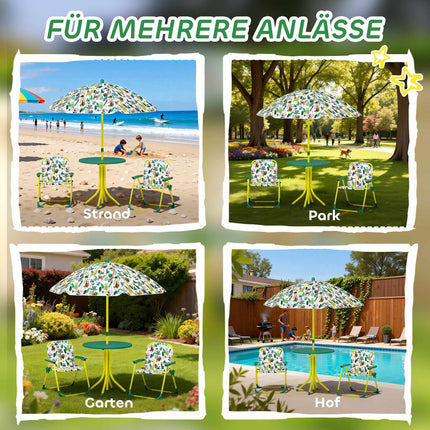 Kids' Outdoor Set with Table, 2 Chairs & Umbrella