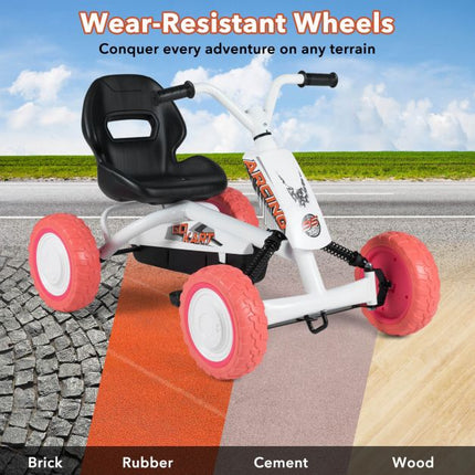 Kinder-Tret-Gokart, 4-Rad, 2-fach verstellbarer Sitz