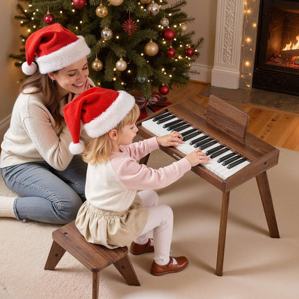 Kids Piano Keyboard, 37-Key Wooden, Dual Power, Volume