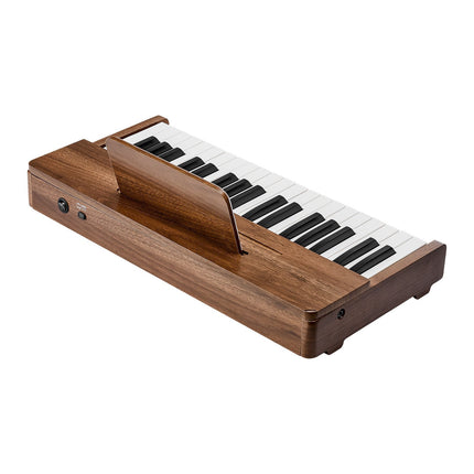 Kids Piano Keyboard, 37-Key Wooden, Dual Power, Walnut