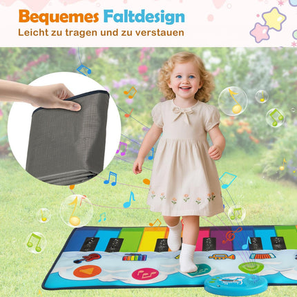 Kinderklaviermatte mit 8 Instrumenten, 24 Tasten, 120x47 cm
