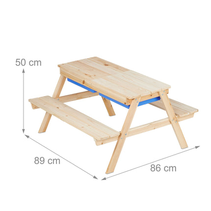Kinder Picknickbank mit Wasser- & Sandspieltisch