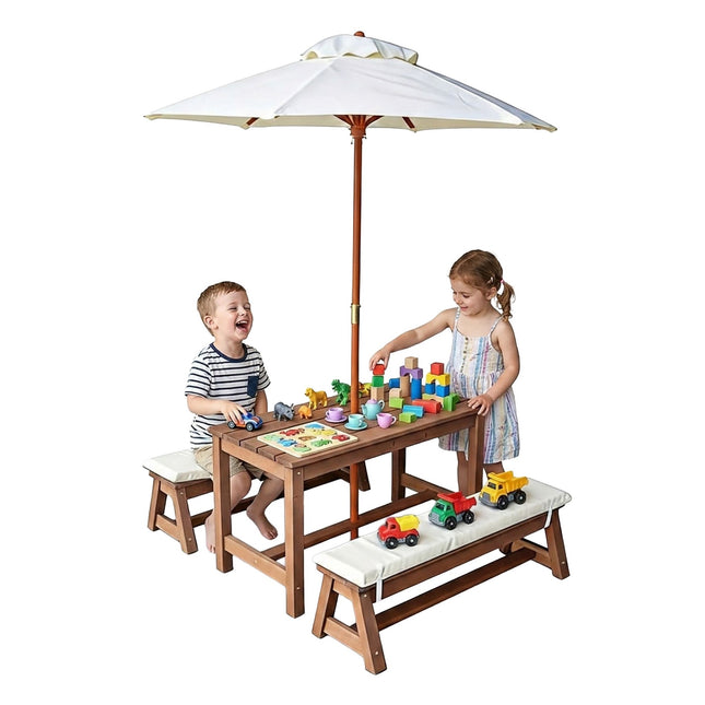 Picknick-Set für Kinder mit Sonnenschirm und Kissen