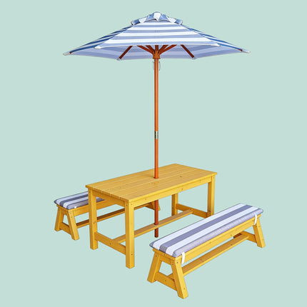 Picknick-Tischset für Kinder mit Sonnenschirm und Kissen