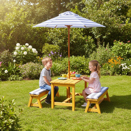 Picknick-Tischset für Kinder mit Sonnenschirm und Kissen