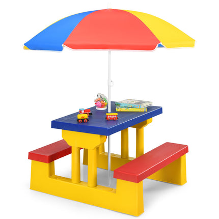 Kinderpicknicktisch-Set mit Schirm – Robust, einfacher Aufbau