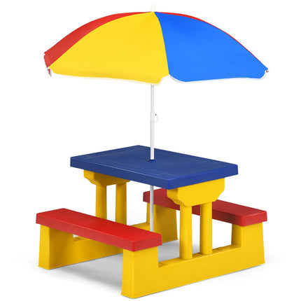 Kinderpicknicktisch-Set mit Schirm – Robust, einfacher Aufbau
