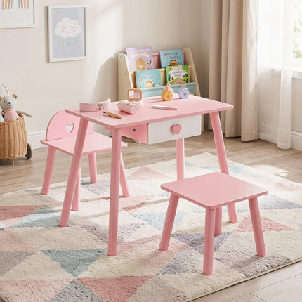 Kids Pink Nail Salon Playset with Table & Chair Set