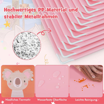 Kinder-Kunststoffkleiderschrank mit 12 Würfeln und Türen, Rosa