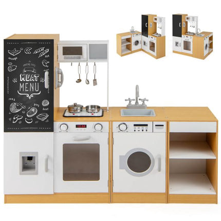 Kinder Spielküchen-Set, 3-teilig, Lichter Geräusche, Kreidetafel