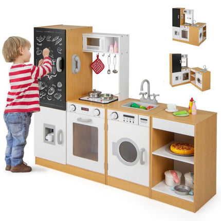 Kinder Spielküchen-Set, 3-teilig, Lichter Geräusche, Kreidetafel