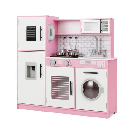 Kinder Spielküche Set – Ofen, Waschmaschine, Lichter, Pink