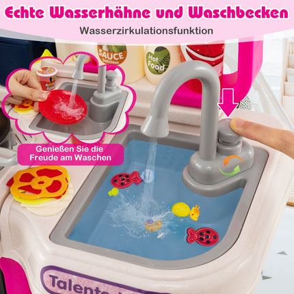 Kids' Play Kitchen Set with 54 Accessories, Pink, Ages 3+