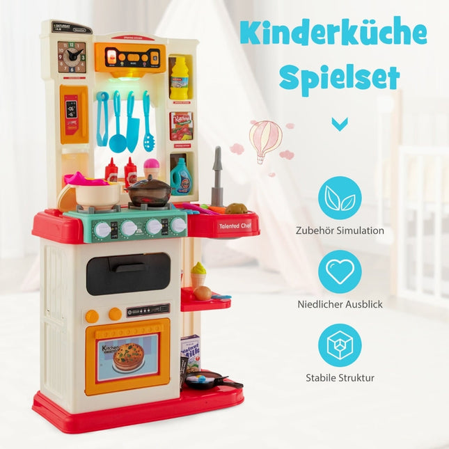 Kinder-Spielküchen-Set mit Lichtern, Wasserpumpe, 38 Teilen