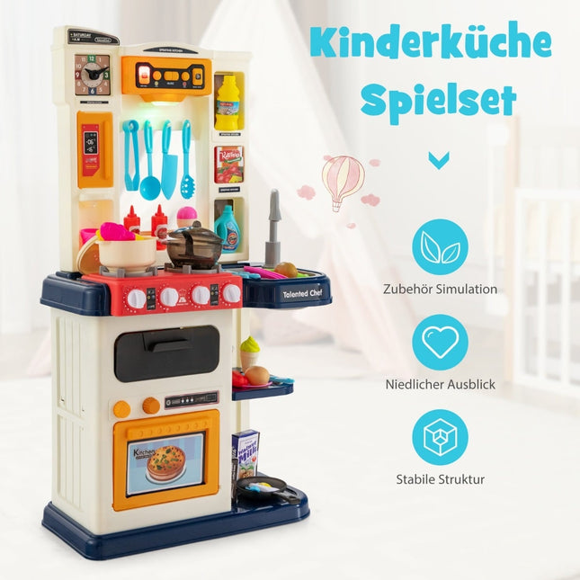 Kinder Spielküche mit Lichtern, Wasserpumpe, 38 Teile