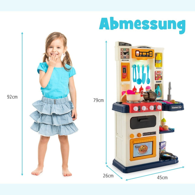 Kinder Spielküche mit Lichtern, Wasserpumpe, 38 Teile