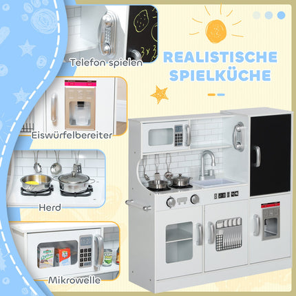 Kinder Spielküche mit Kreidetafel, Mikrowelle, Eiswürfelmaschine