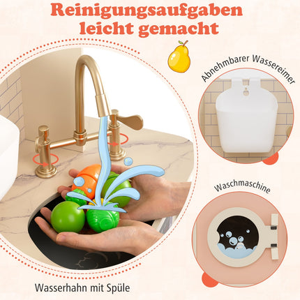 Dětská kuchyňka se světlem a zvukem, růžová, od 3 let