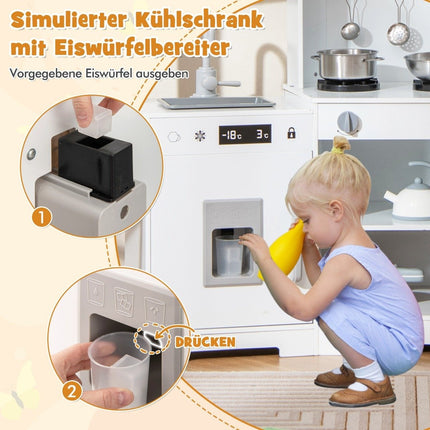 Kinder-Spielküche mit Lichtern und Geräuschen – Holzspielzeug-Set