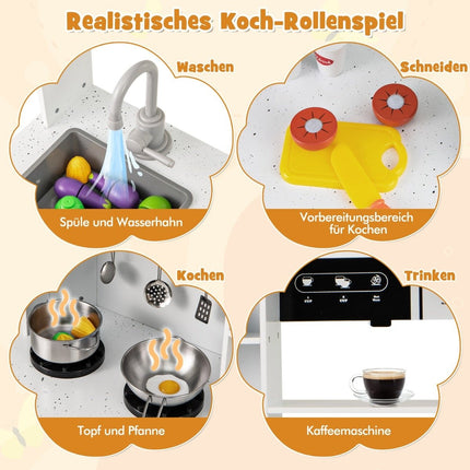 Kinder-Spielküche mit Lichtern und Geräuschen – Holzspielzeug-Set