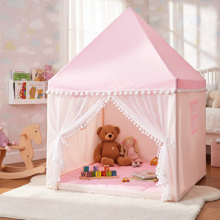 Kids Play Tent House With Mattress, Mesh Door, 2 Windows