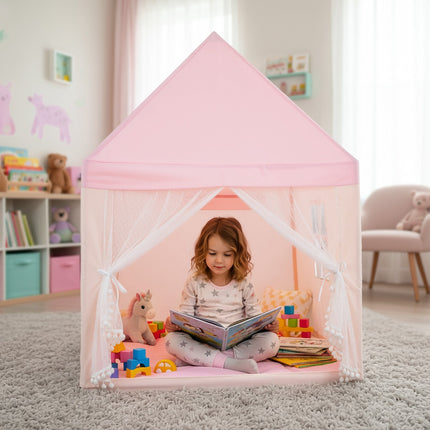 Kids Play Tent House With Mattress, Mesh Door, 2 Windows