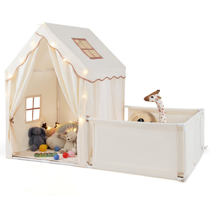 Kinderzelt & Laufstall mit Lichtern und waschbarer Matte