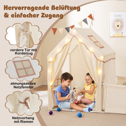 Kinderzelt & Laufstall mit Lichtern und waschbarer Matte